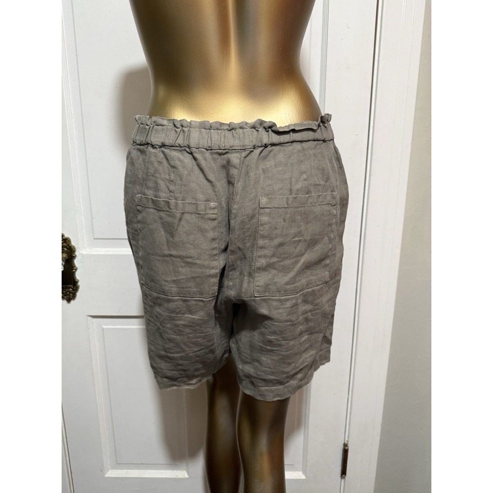 Linen Pure J Jill Womens Shorts Size Small Elastic Waist Casual Green - Picture 3 of 5